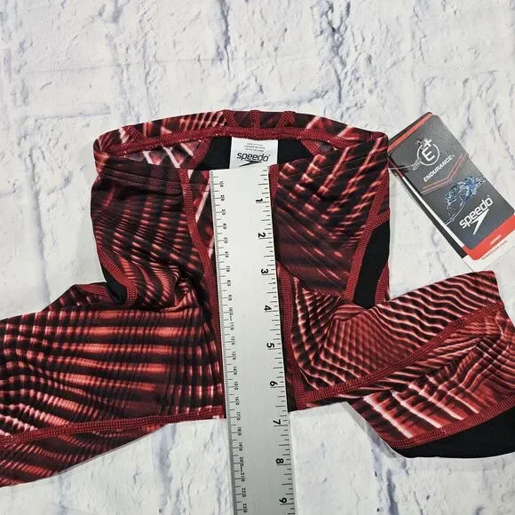 SPEEDO Endurance+ YOUTH BOYS 22 Maroon Jammers Boys Competition Swimming Trunks
